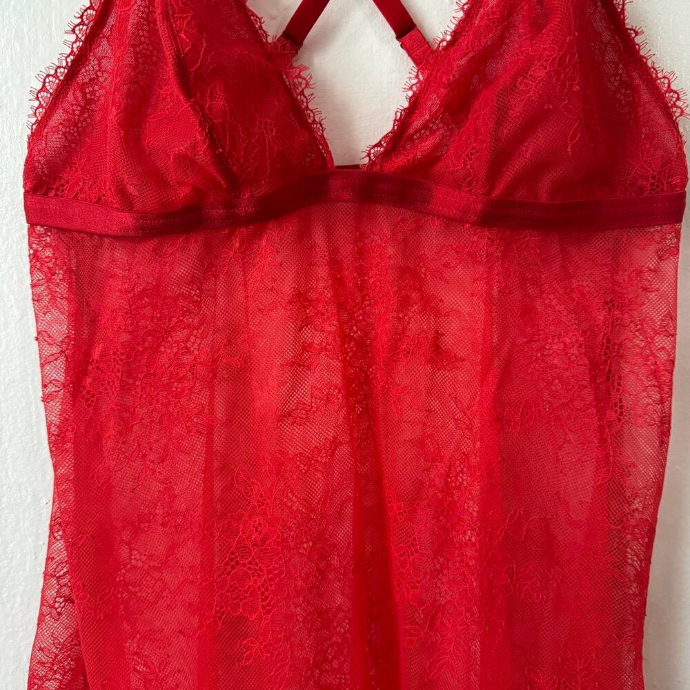 Red camo top dress mesh Lace Lingerie babydoll Romantic‎ Whimsigoth dark fairy - Picture 4 of 6
